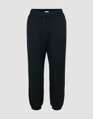 Black Men's Urban Revivo Drawstring Waist Knitted Jogger Pants | UXR3964MK