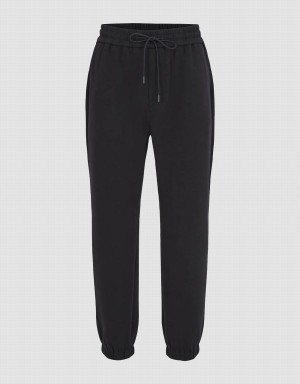 Black Men's Urban Revivo Elastic Waist Jogger Pants | BCB6516UN