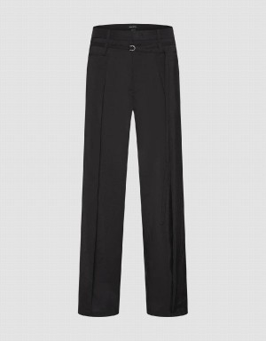 Black Men's Urban Revivo Loose Straight Pants | LLI7624KV