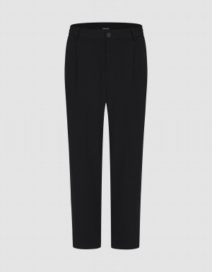 Black Men's Urban Revivo Loose Straight Pants | RBU8066RG