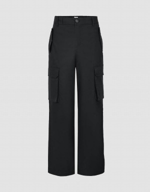 Black Men's Urban Revivo Straight With Belt Pants | ILX9156AT