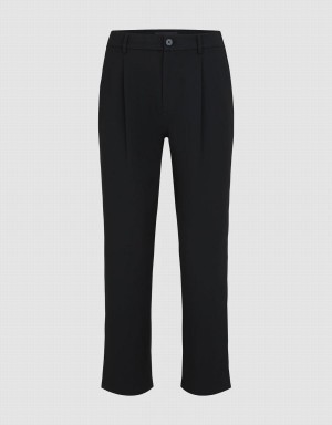 Black Men's Urban Revivo Tailored Carrot Fit Pants | NKG520JE