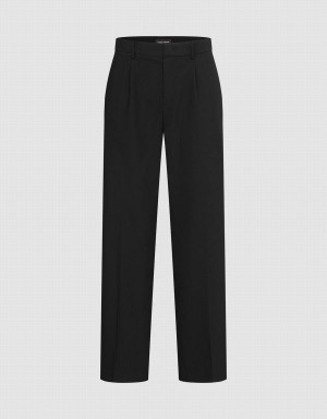 Black Men's Urban Revivo Tailored Carrot Fit Pants | MUL7042VV