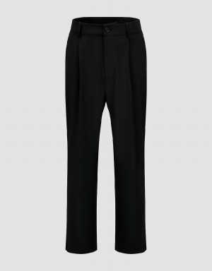 Black Men's Urban Revivo Thin Carrot Fit Pants | NEK5282MN