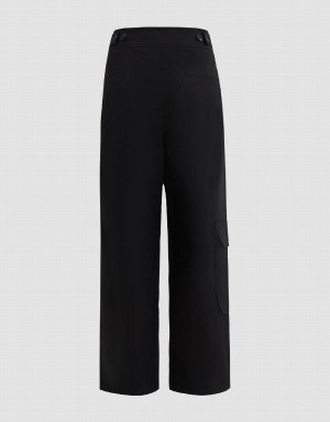 Black Women's Urban Revivo Capri Wide-Leg Pants | FUF1470YB