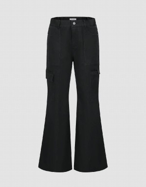 Black Women's Urban Revivo Flare Pants | WVO7925CD