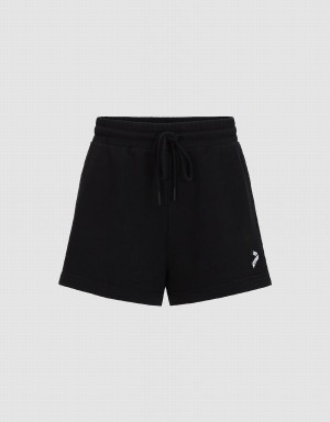 Black Women's Urban Revivo Knitted Straight Shorts | KMR8456KW