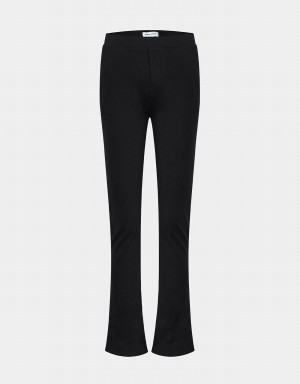 Black Women's Urban Revivo Mid Rise Skinny Flare Pants | SBN286YI