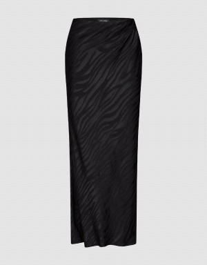 Black Women's Urban Revivo Midi Straight Skirts | CRR1689KD