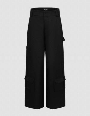 Black Women's Urban Revivo Multi-Pocket Carrot Fit Pants | IMG1245LX