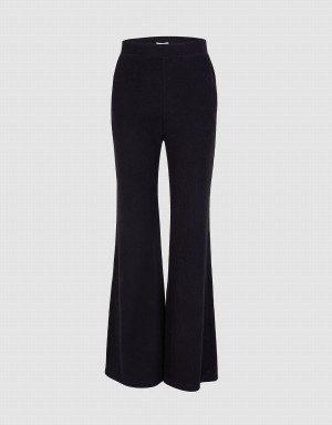 Black Women's Urban Revivo Plain Flare Leg Pants | AAN5827JC