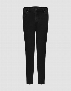 Black Women's Urban Revivo Raw Hem Skinny Jeans | PFU747JU