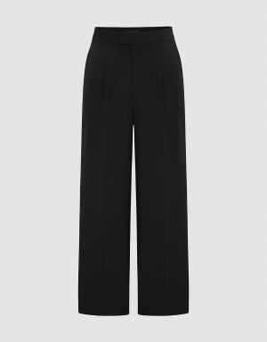 Black Women's Urban Revivo Tailored Straight Pants | KZF3839TE