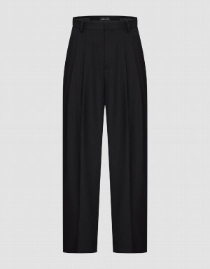 Black Women's Urban Revivo Tailored Wide-Leg Pants | XFW4899MO