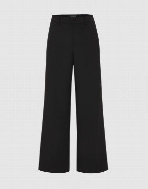 Black Women's Urban Revivo Tailored Wide-Leg Pants | HTW675HA