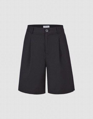 Black Women's Urban Revivo Urban Regular Shorts | RPT8985AT