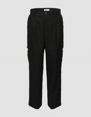 Black Women's Urban Revivo Utility Pocket Pants | SAC9382VP