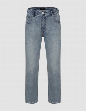 Blue Men's Urban Revivo Straight Jeans | MCB1623NY