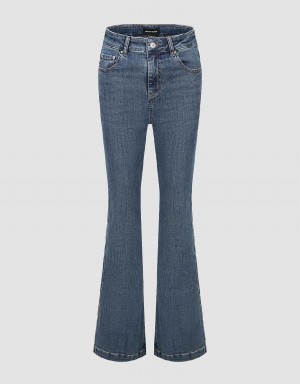 Blue Women's Urban Revivo Flare Jeans | PKH4047IR