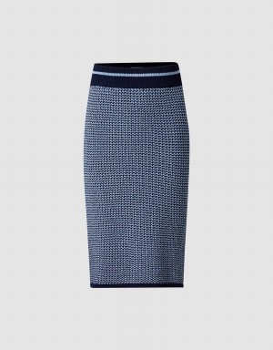 Blue Women's Urban Revivo High Waist Knitted Skirts | ZLB108DK