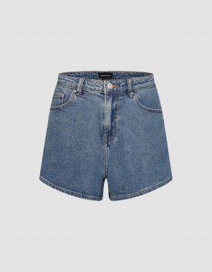 Blue Women's Urban Revivo Regular Denim Shorts | MYO7737CA