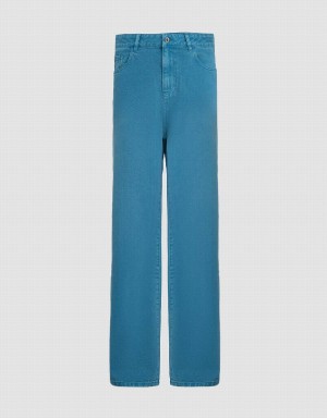 Blue Women's Urban Revivo Straight Jeans | QOR4532YS