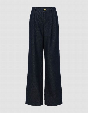 Blue Women's Urban Revivo Wide-Leg Jeans | PBI7619ZE