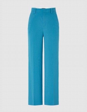 Blue Women's Urban Revivo Wide-Leg Pants | OZX3812DB