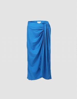 Blue Women's Urban Revivo Wrapped Style Skirts | GNJ2352XM