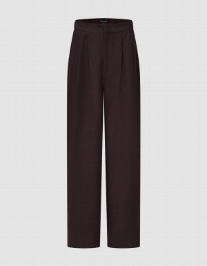 Brown Women's Urban Revivo Loose Wide-Leg Pants | AUE467PD