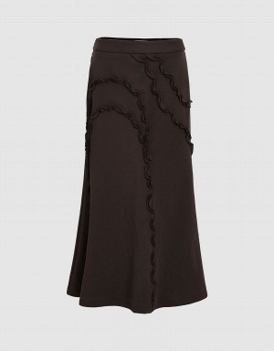 Brown Women's Urban Revivo Midi Fishtail Skirts | MSU5125AB