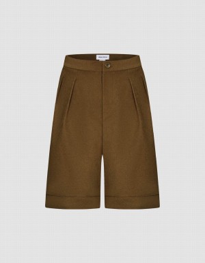 Brown Women's Urban Revivo Tailored Shorts | OPM3914JZ