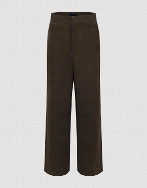 Brown Women's Urban Revivo Wide-Leg Pants | FGI697HS