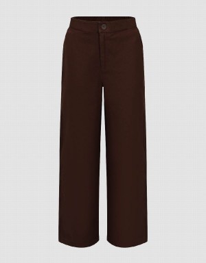 Dark Brown Women's Urban Revivo Straight Pants | GFZ1245VX