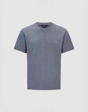 Dark Grey Men's Urban Revivo Crew Neck Straight T Shirts | WPZ3425QF