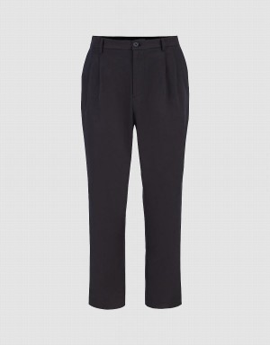 Dark Grey Men's Urban Revivo Oversized Straight Pants | IFN2580FT