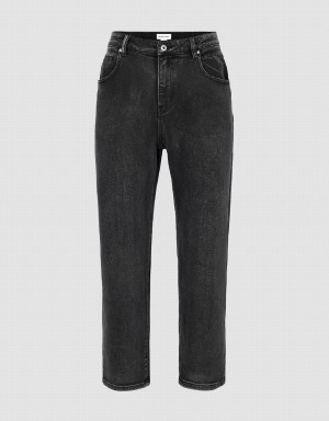 Dark Grey Men's Urban Revivo Straight Jeans | FFX1768LL