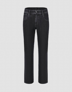 Dark Grey Men's Urban Revivo Straight Jeans | UQM6389XI