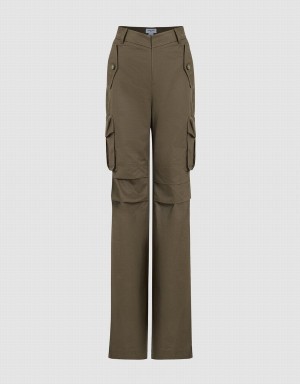 Dark Grey Women's Urban Revivo Flare Pants | RVF3566XL