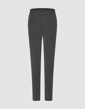 Dark Grey Women's Urban Revivo Knitted Straight Pants | QWF3457SC