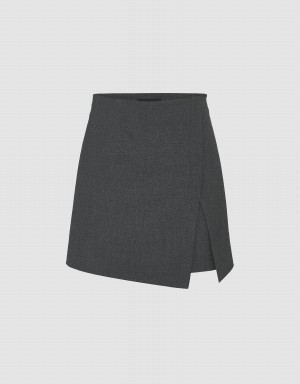 Dark Grey Women's Urban Revivo Mini A-Line Skirts | HFN287SV