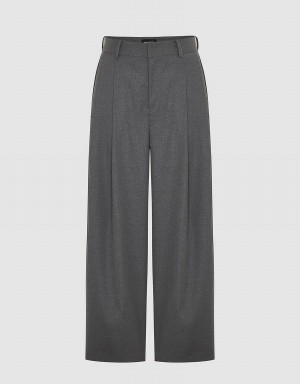 Dark Grey Women's Urban Revivo Tailored Wide-Leg Pants | RWV8778AF