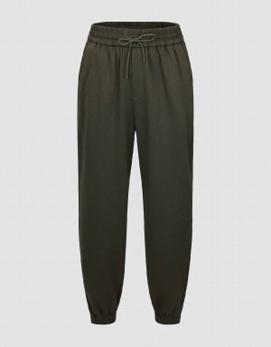 Green Men's Urban Revivo Drawstring Waist Jogger Pants | RYM8779LS