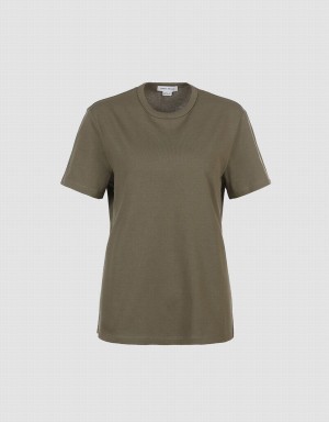 Green Women's Urban Revivo Basic Regular T Shirts | OVD411WE