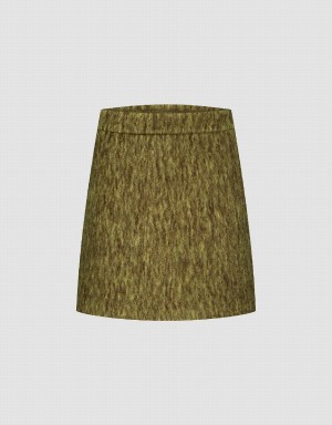 Green Women's Urban Revivo Mini A-Line Skirts | CCN7380UX