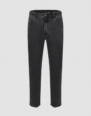 Grey Men's Urban Revivo Straight Jeans | GUT6255IU