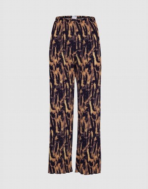 Grey Women's Urban Revivo Allover Print Straight Pants | KCL130SZ