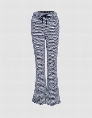 Grey Women's Urban Revivo Houndstooth Flare Pants | DZC709VR