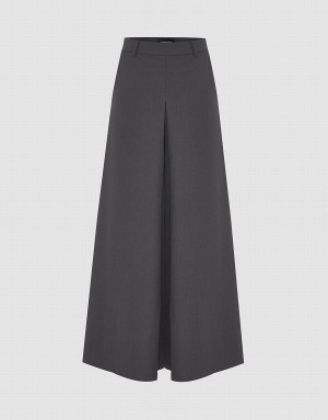 Grey Women's Urban Revivo Loose Wide-Leg Pants | GQD6718GT