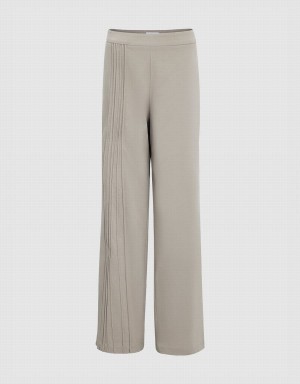 Grey Women's Urban Revivo Straight Pants | YQV5751TD